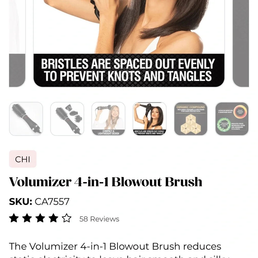 $125. CHI Black Volumizer 4-in-1 Blowout Brush top of the line. New never used! - Picture 10 of 16
